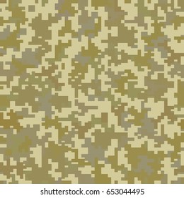 Brown military camouflage. Seamless pattern. Vector illustration