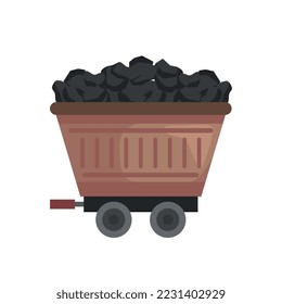 brown mine wagon isolated icon