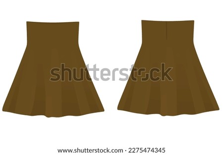 Brown mini skirt. vector illustration