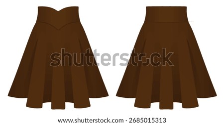Brown mini skirt. vector illustration	