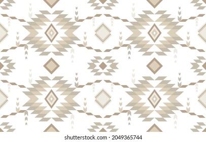 brown minimal color geometric Aztec style. Mosaic on the tile. African Moroccan pattern. Ethnic carpet. Majolica. Asian rug. Tribal vector ornament. Aztec geo pattern. Native design for fabric print.