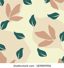 brown minimal modern abstract leaf pattern background illustration