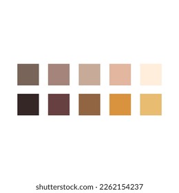 braune oder mochafarbene Farbpalette Vektordesign-Vorlage Web