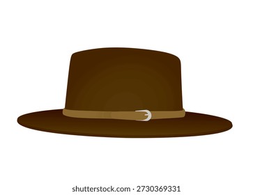 Sombrero moderno marrón. Ilustración vectorial