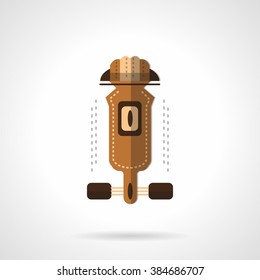 Brown modern longboard. Extreme sport. Urban mode of transportation. Vector icon flat color style. Web design element for site, mobile and business.