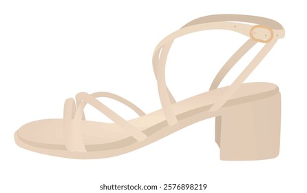 Brown modern sandal. vector illustration