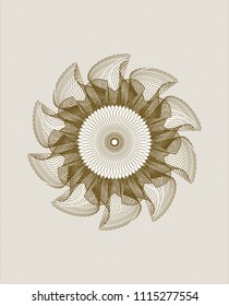 Brown money style emblem or rosette