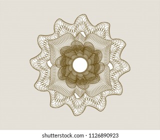 Brown money style emblem or rosette