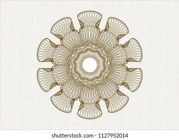 Brown money style emblem or rosette