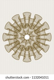 Brown money style emblem or rosette