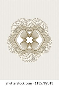 Brown money style emblem or rosette