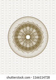 Brown money style emblem or rosette