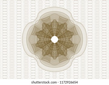 Brown money style emblem or rosette