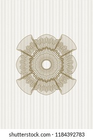 Brown money style emblem or rosette
