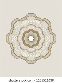 Brown money style emblem or rosette