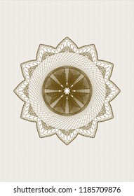 Brown money style emblem or rosette