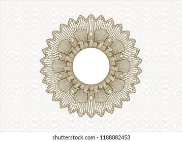 Brown money style emblem or rosette