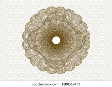 Brown money style emblem or rosette