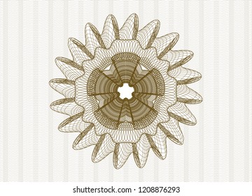 Brown money style emblem or rosette