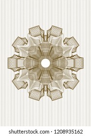 Brown money style emblem or rosette