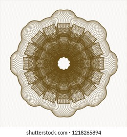 Brown money style emblem or rosette