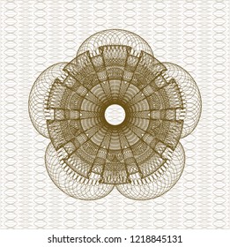 Brown money style emblem or rosette