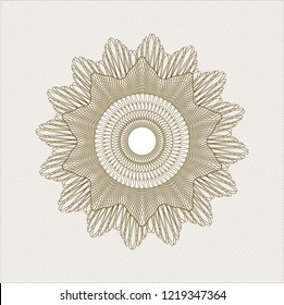 Brown money style emblem or rosette