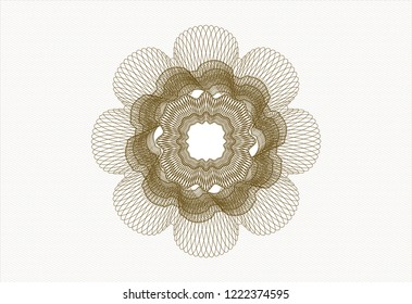 Brown money style emblem or rosette