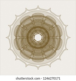Brown money style emblem or rosette