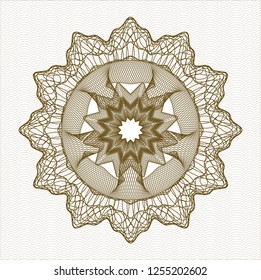 Brown money style emblem or rosette