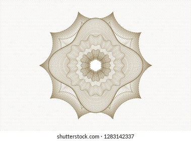 Brown money style emblem or rosette