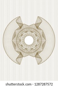 Brown money style emblem or rosette