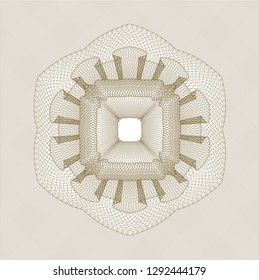 Brown money style emblem or rosette