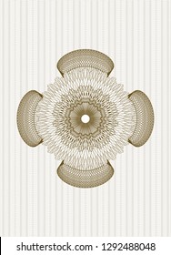 Brown money style emblem or rosette