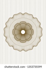 Brown money style emblem or rosette
