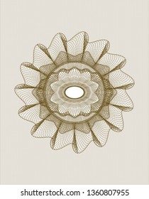 Brown money style emblem or rosette