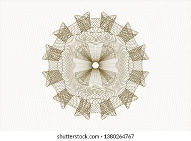 Brown money style emblem or rosette