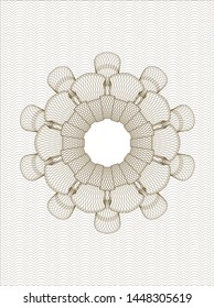 Brown money style emblem or rosette. Vector Illustration. Detailed.