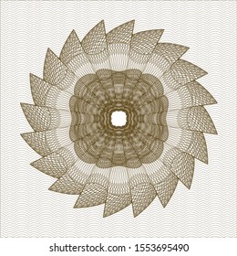 Brown money style emblem or rosette. Vector Illustration. Detailed.