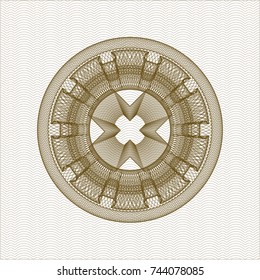 Brown money style emblem or rosette