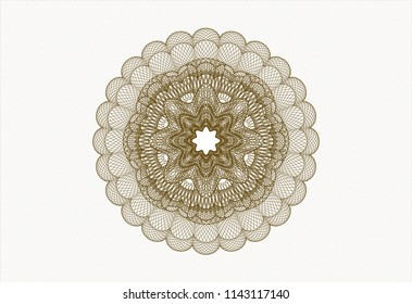 Brown money style rosette