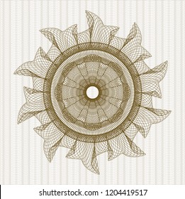 Brown money style rosette