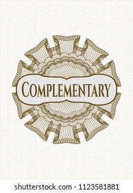  Brown money style rosette with text Complementary inside