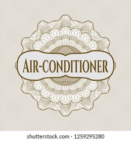 Brown money style rosette with text Air-conditioner inside