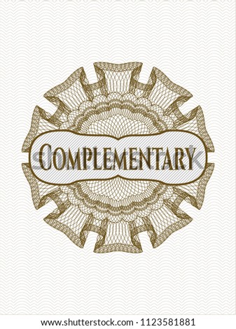 Brown money style rosette with text Complementary inside