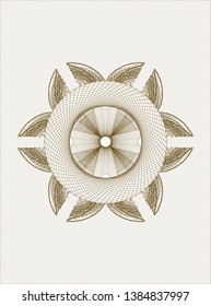 Brown money style rosette. Vector Illustration. Detailed.