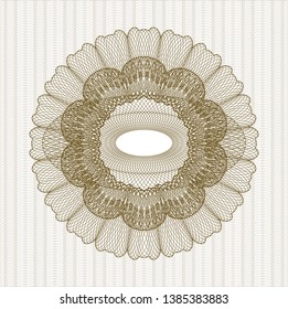 Brown money style rosette. Vector Illustration. Detailed.