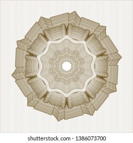 Brown money style rosette. Vector Illustration. Detailed.
