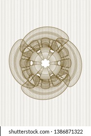 Brown money style rosette. Vector Illustration. Detailed.