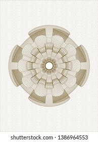 Brown money style rosette. Vector Illustration. Detailed.